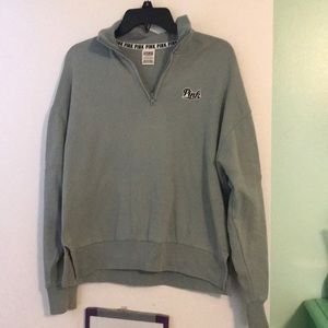 Pink Victoria‘s Secret green quarter zip